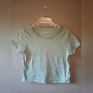 AEROPOSTALE WOMEN'S XL GREEN SHORT SLEEVE SUMMER TOP